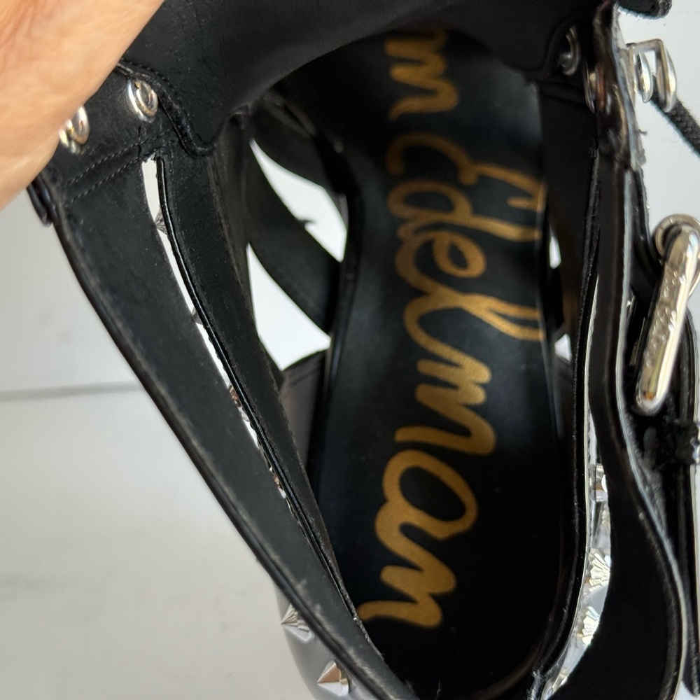 Sam Edelman Black Studded Lace-Up Boots - Picture 5 of 13